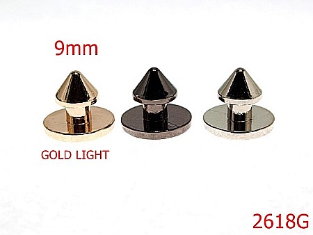 Accesorii metalice pentru marochinarie - 2618G/OPRITORI STILIZATI-9-mm---gold light-----X44
