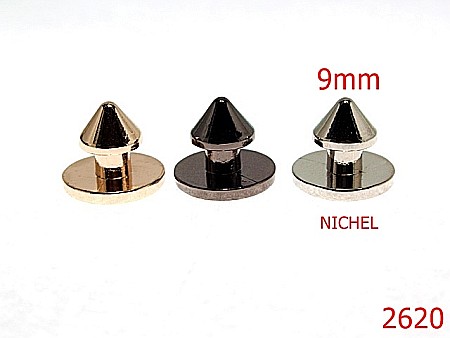 Accesorii metalice pentru marochinarie - 2620/OPRITORI STILIZATI-9-mm---nichel-----V43