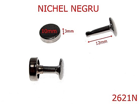 Capse rapide - 2621N/CAPSA RAPIDA CILINDRICA-10-mm---nichel negru---1C6/7K2--
