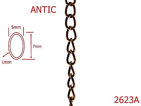 Lant poseta otel - 2623A/LANT-5X7-mm-1-antic---7I7--