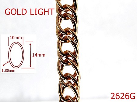 Lant poseta otel - 2626G/LANT-10X14-mm-1.8-gold light---7I2--S33