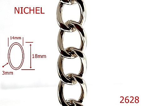 Lant poseta otel - 2628/LANT-14X18-mm-3-nichel---7H1--