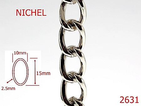 Lant poseta otel - 2631/LANT-10X15-mm-2.5-nichel---7I1--