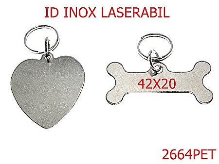 PET - 2664PET/ID TAG /LASERABIL-42X20-mm---INOX-----