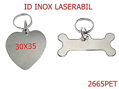 PET - 2665PET/ID TAG /LASERABIL-30X35-mm---INOX-----