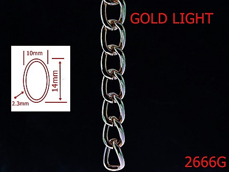 Lant poseta otel - 2666G/LANT-10X14-mm-2.3-gold light---7H5--