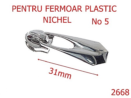 Cursori fermoar plastic - 2668/CURSOR FERMOAR PLASTIC-No 5-----nichel---2E2--
