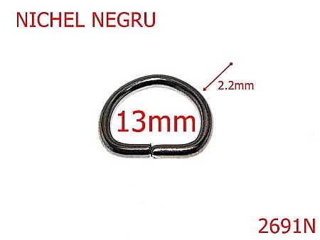 Inele D - 2691N/INEL D-13-mm-2.2-nichel negru-----I42/M43
