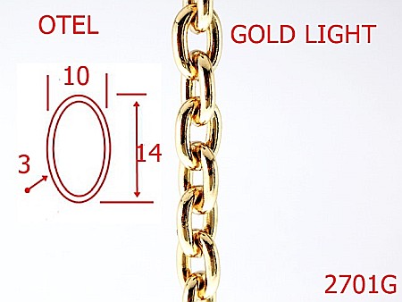 Lant poseta - 2701G/LANT OTEL-10-mm-3-gold light---7J8/7I7--