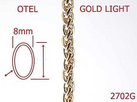 Lant poseta otel - 2702G/LANT OTEL-8-mm---gold light-13C3--7L7--