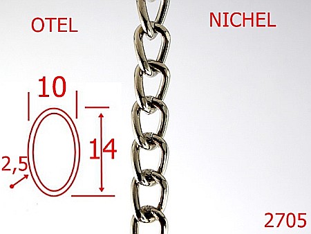 Lant poseta otel - 2705/LANT OTEL-10-mm-2.5-nichel---7I2--