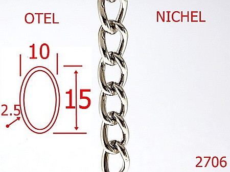 Lant poseta otel - 2706/LANT OTEL-10-mm-2.5-nichel---7G1--