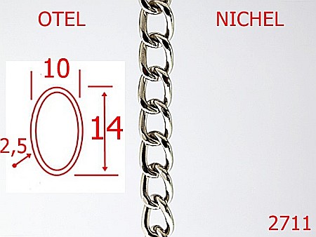 Lant poseta otel - 2711/LANT OTEL-10-mm-2.5-nichel---7G6--