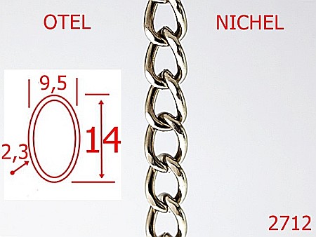 Lant poseta otel - 2712/LANT OTEL-9.5-mm-2.3-nichel---7I6--