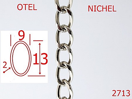 Lant poseta otel - 2713/LANT OTEL-9-mm-2.3-nichel---7I5--