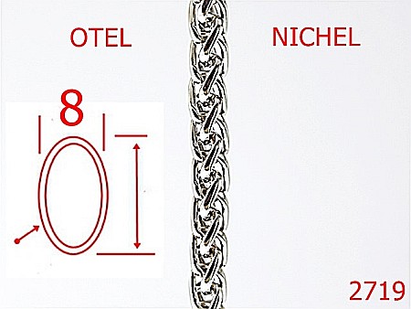Lant poseta otel - 2719/LANT OTEL-8-mm---nichel-14B9--7G7--