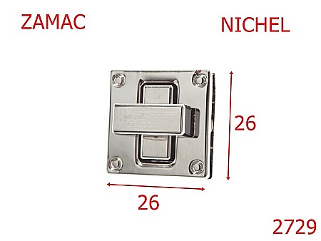 Inchizatori poseta - 2729/INCHIZATOARE POSETA-26x26-mm---nichel---13A11--