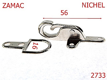 Accesorii confectii - 2733/INCHIZATOARE CU CARABINA-56-mm---nichel---12i6--