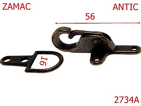 Inchizatori poseta - 2734A/INCHIZATOARE CU CARABINA-56-mm---antic-13.E.13.-12i13---