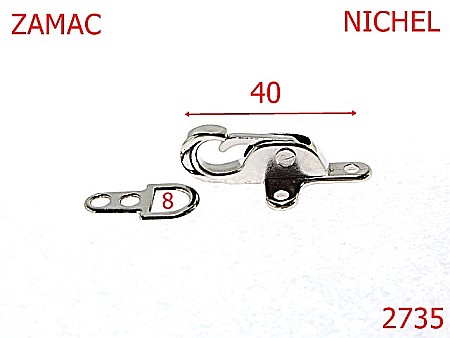 Accesorii confectii - 2735/INCHIZATOARE CU CARABINA-40-mm---nichel---14i13-14J13--