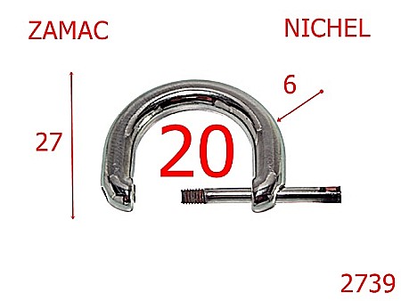 Inele D - 2739/INEL D DEMONTABIL-20-mm-6-nichel---3F1--
