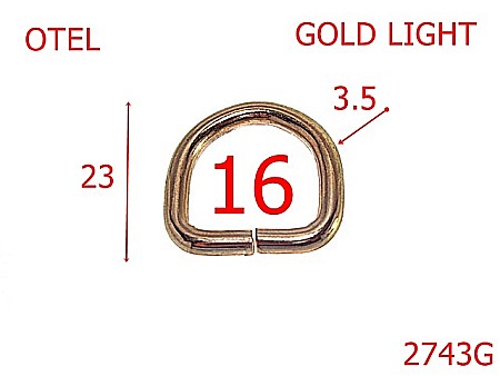 Inele D - 2743G/INEL D-16-mm-3.5-gold light---3E2--