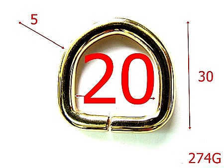 Accesorii metalice pentru marochinarie - 274G/INEL D  2 CM  GOLD-20-mm-5-gold-----