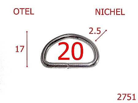 Inele D - 2751/INEL D-20-mm-2.5-nichel---3F1--