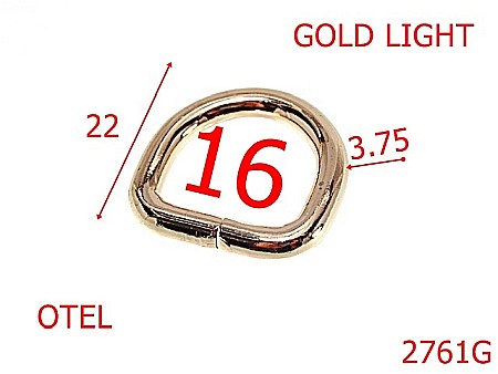 Inele D - 2761G/INEL D-16-mm-3.75-gold light---3A5--