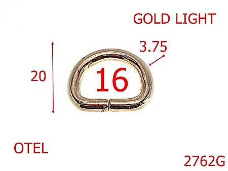 Inele D - 2762G/INEL D-16-mm-3.75-gold light-3C2----