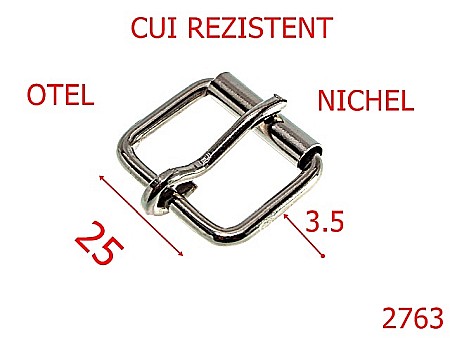 Catarame rola si 1 cui - 2763/CATARAMA  CU ROLA-25-mm-3.5-nichel--7i3-7i4 ---