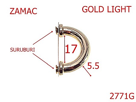 Sustinatori poseta - 2771G/SUSTINATOR-17-mm-5.5-gold light---3K6/5B7--