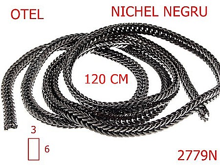 Lant poseta otel - 2779N/LANT OTEL-6X3-mm-3-nichel negru---7J2--