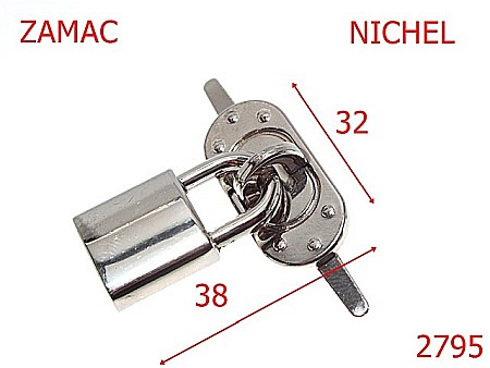 Accesorii metalice pentru marochinarie - 2795/LACATEL -32X38-mm---nichel-15A2--7i8/7i6--