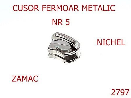 Cursori fermoar metalic - 2797/CURSOR NR 5-NR 5-mm---nichel-----AC6