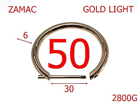 Accesorii metalice pentru marochinarie - 2800G/INEL  DEMONTABIL-50-mm-6-gold light---4F5--