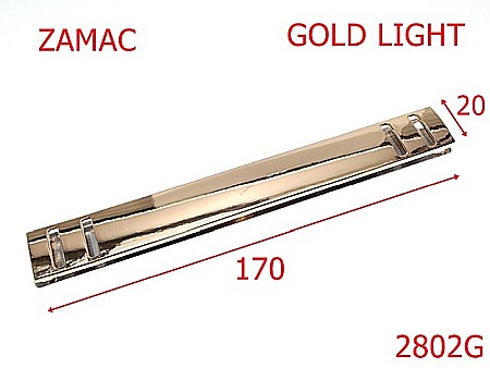Accesorii metalice pentru marochinarie - 2802G/BARA ORNAMENTALA-170-mm---gold light---6K8--