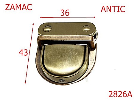 Inchizatori servieta - 2826A/INCHIZATOARE TIK TUK-36X43-mm---antic---14K11--