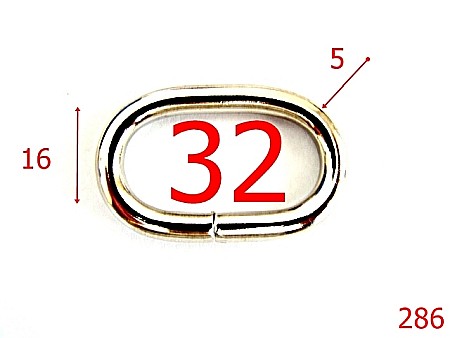 Inele ovale - 286/INEL OVAL 3.2 CM-32-mm-5-nichel-----V20