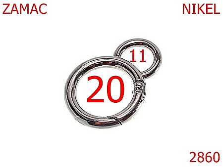 Inele carabina - 2860/INEL CARABINA-20-mm---nichel-23..E..12----