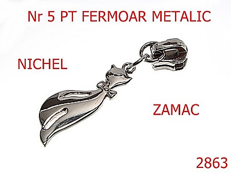 Cursori fermoar metalic - 2863/CURSOR METALIC-No5-mm---nichel-----B42