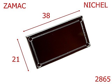 Placute ornamentale - 2865/PLACUTA -38X21-mm---nichel-15A7--15A7-4J5-4I5-