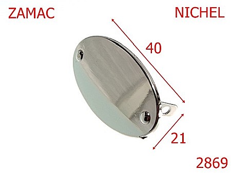 Placute ornamentale - 2869/PLACUTA OVALA  -40X21-mm---nichel-15A7--15A7-4J5-6H8-