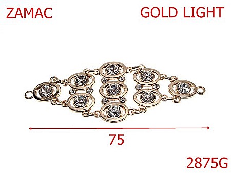 Accesorii metalice pentru marochinarie - 2875G/ORNAMENT-75-mm---gold light-15A6--15A6--