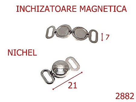 Accesorii metalice pentru marochinarie - 2882/INCHIZATOARE BRATARA-7-mm---nichel---7F6--D41