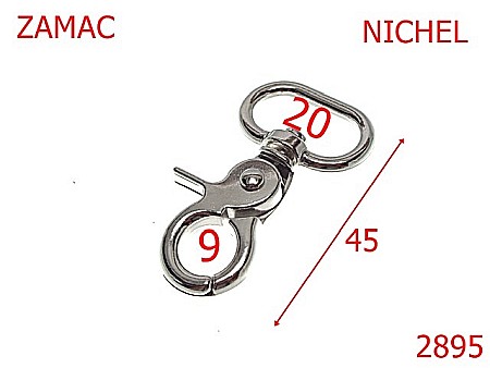 Carabine poseta - 2895/CARABINA-20-mm---nichel---5i4-5B5--