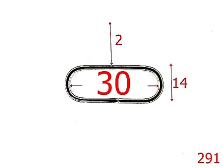 Inele - 291/INEL OVAL 3 CM X 2.2 MM NIKEL-30-mm-2.2-nichel---3B6--S28