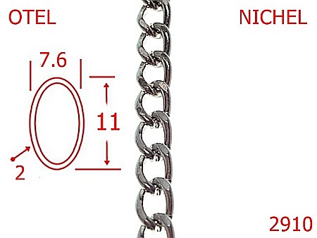 Lant poseta otel - 2910/LANT OTEL-7.6-mm-2-nichel---7L4--