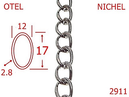 Lant poseta otel - 2911/LANT OTEL-12-mm-2.8-nichel---7K5--