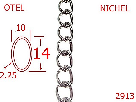 Lant poseta otel - 2913/LANT OTEL-10-mm-2.25-nichel---7K4--